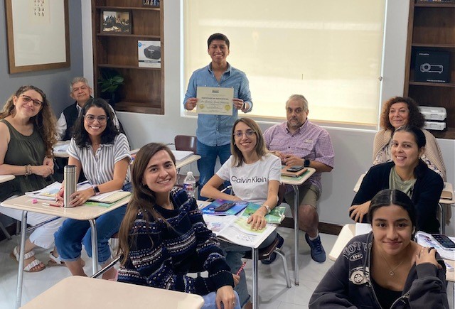 group of students in a classroom